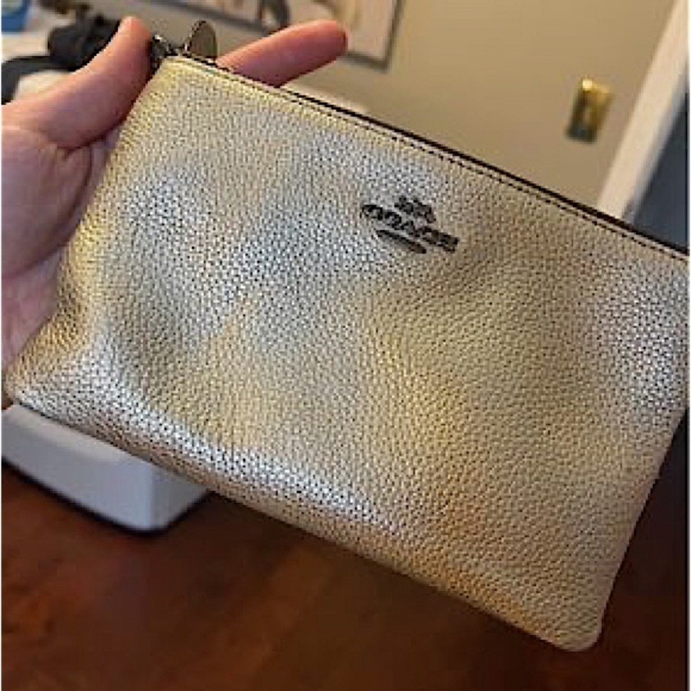 Champagne Coach wristlet